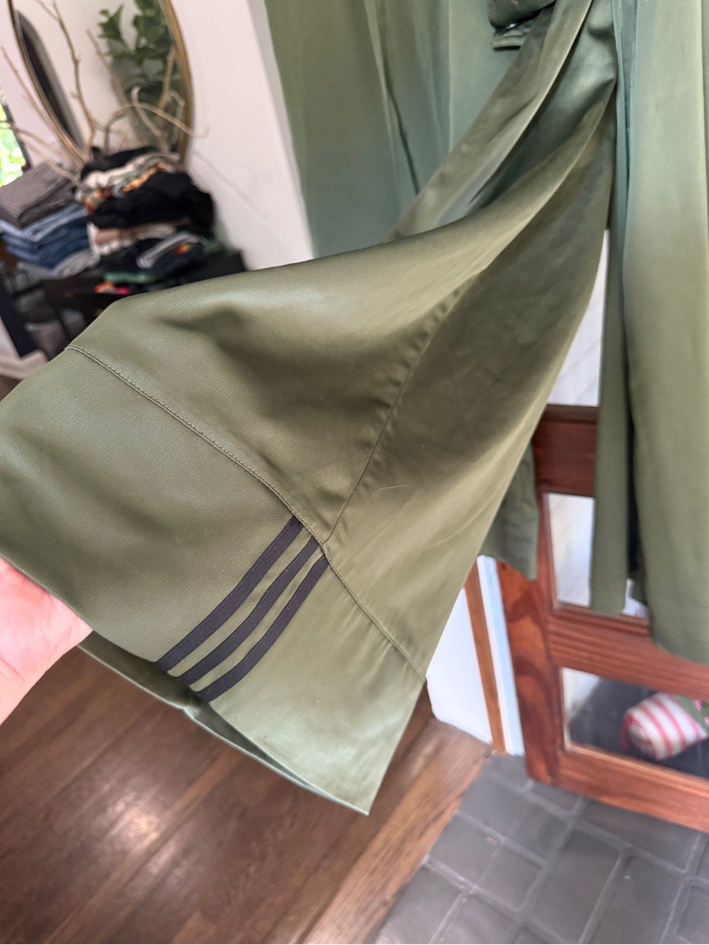 Adidas X Ivy Park collab satin trench jacket/ wide leg pant M/L - Picture 5 of 7